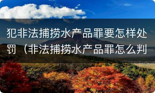 犯非法捕捞水产品罪要怎样处罚（非法捕捞水产品罪怎么判）
