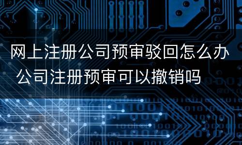 网上注册公司预审驳回怎么办 公司注册预审可以撤销吗