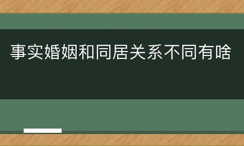 事实婚姻和同居关系不同有啥