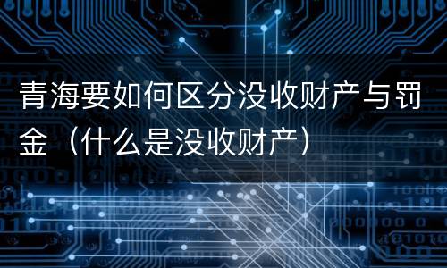 青海要如何区分没收财产与罚金（什么是没收财产）