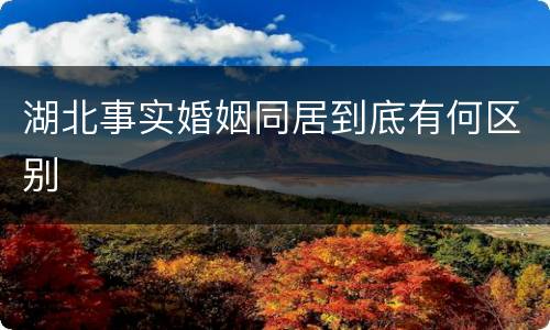 湖北事实婚姻同居到底有何区别