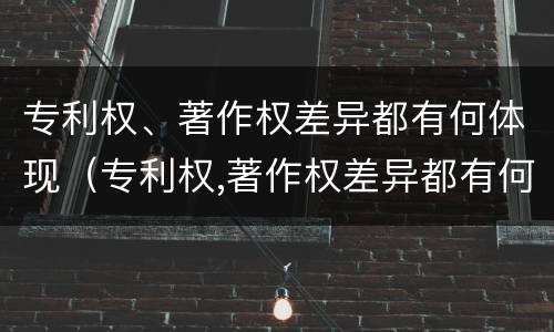 专利权、著作权差异都有何体现（专利权,著作权差异都有何体现出来）