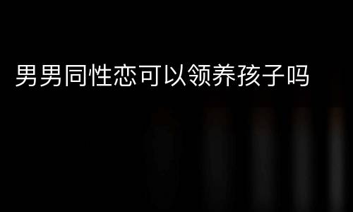 男男同性恋可以领养孩子吗