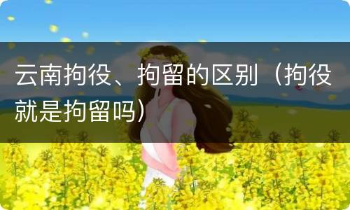 云南拘役、拘留的区别（拘役就是拘留吗）
