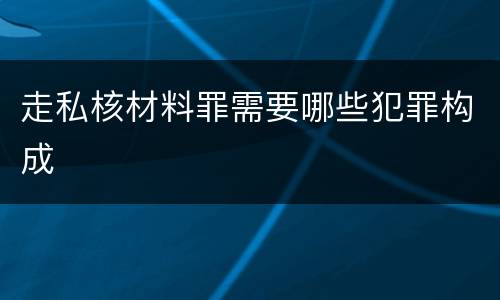 走私核材料罪需要哪些犯罪构成