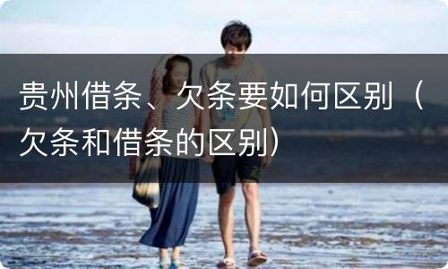贵州借条、欠条要如何区别（欠条和借条的区别）