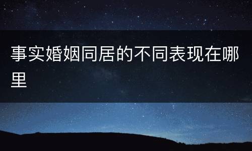 事实婚姻同居的不同表现在哪里