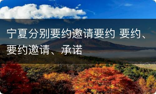 宁夏分别要约邀请要约 要约、要约邀请、承诺