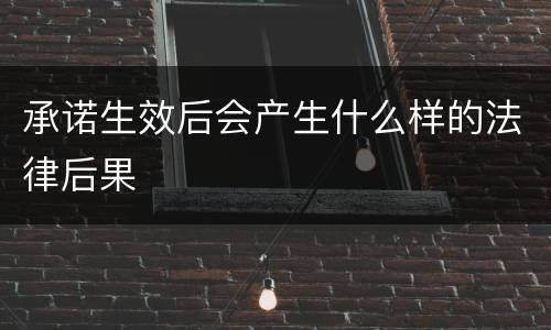 承诺生效后会产生什么样的法律后果
