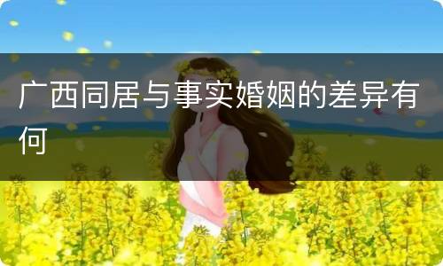 广西同居与事实婚姻的差异有何