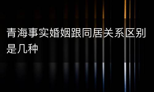 青海事实婚姻跟同居关系区别是几种