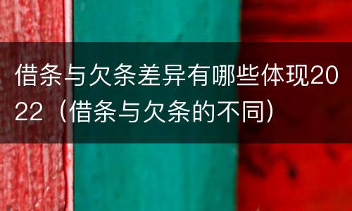 借条与欠条差异有哪些体现2022（借条与欠条的不同）