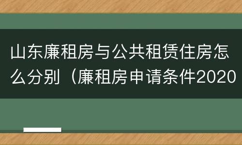 山东廉租房与公共租赁住房怎么分别（廉租房申请条件2020山东）