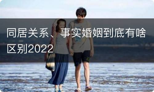 同居关系、事实婚姻到底有啥区别2022