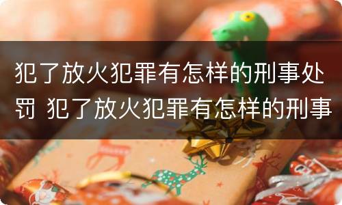 犯了放火犯罪有怎样的刑事处罚 犯了放火犯罪有怎样的刑事处罚权