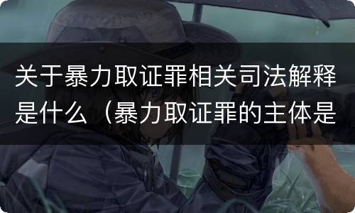 关于暴力取证罪相关司法解释是什么（暴力取证罪的主体是）