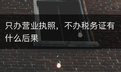 只办营业执照，不办税务证有什么后果