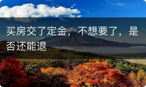 买房交了定金，不想要了，是否还能退
