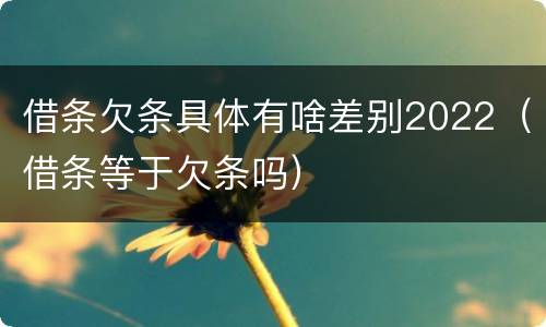 借条欠条具体有啥差别2022（借条等于欠条吗）