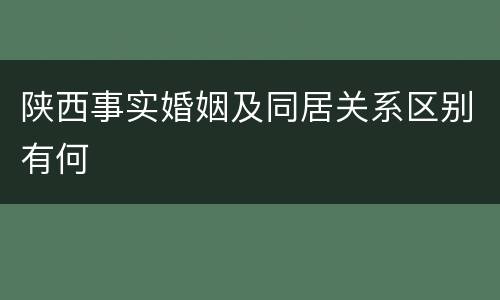 陕西事实婚姻及同居关系区别有何