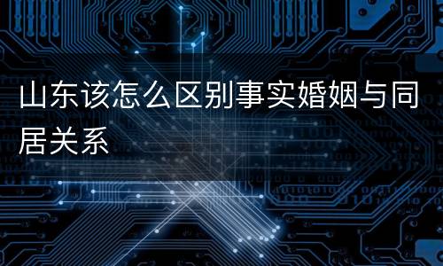 山东该怎么区别事实婚姻与同居关系