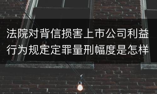法院对背信损害上市公司利益行为规定定罪量刑幅度是怎样