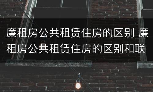 廉租房公共租赁住房的区别 廉租房公共租赁住房的区别和联系