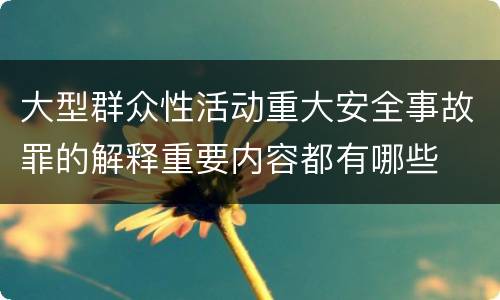 大型群众性活动重大安全事故罪的解释重要内容都有哪些