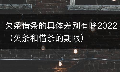欠条借条的具体差别有啥2022（欠条和借条的期限）