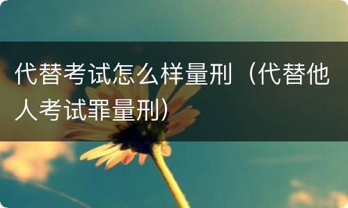 代替考试怎么样量刑(代替他人考试罪量刑)
