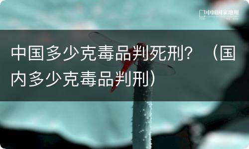 中国多少克毒品判死刑？（国内多少克毒品判刑）