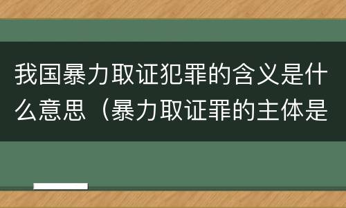 我国暴力取证犯罪的含义是什么意思（暴力取证罪的主体是）