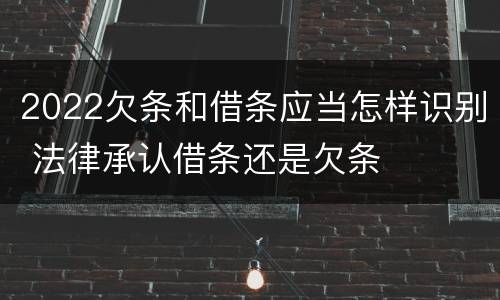 2022欠条和借条应当怎样识别 法律承认借条还是欠条