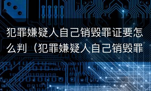 犯罪嫌疑人自己销毁罪证要怎么判（犯罪嫌疑人自己销毁罪证要怎么判刑）