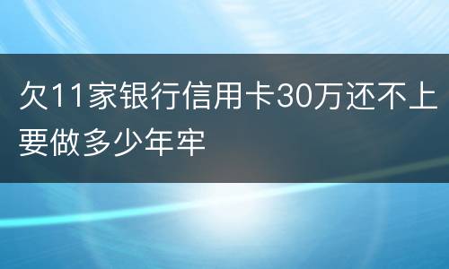 欠11家银行信用卡30万还不上要做多少年牢