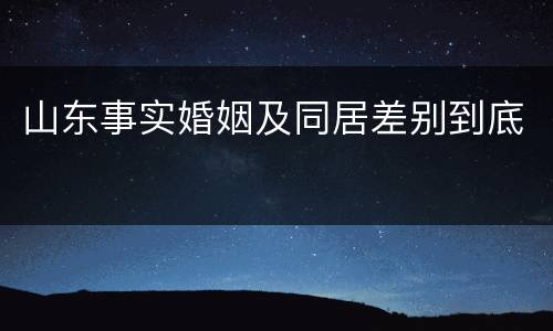 山东事实婚姻及同居差别到底