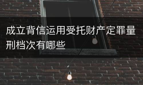 成立背信运用受托财产定罪量刑档次有哪些