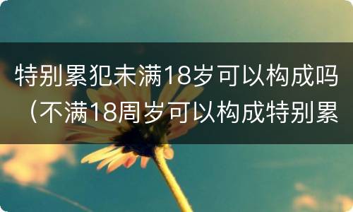 特别累犯未满18岁可以构成吗（不满18周岁可以构成特别累犯吗）