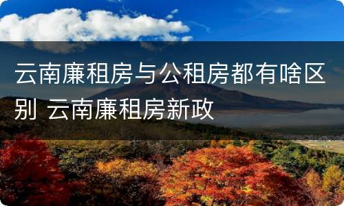 云南廉租房与公租房都有啥区别 云南廉租房新政
