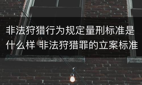 非法狩猎行为规定量刑标准是什么样 非法狩猎罪的立案标准