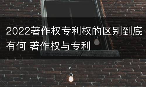 2022著作权专利权的区别到底有何 著作权与专利