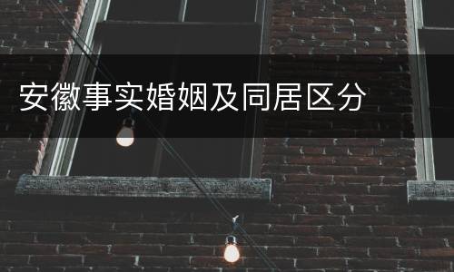 安徽事实婚姻及同居区分