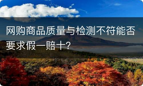 网购商品质量与检测不符能否要求假一赔十？