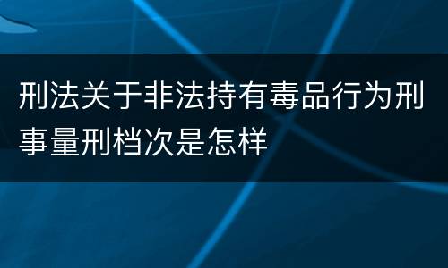 刑法关于非法持有毒品行为刑事量刑档次是怎样
