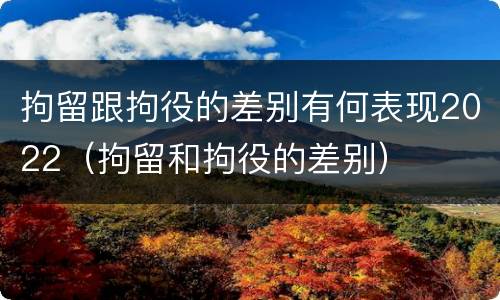 拘留跟拘役的差别有何表现2022（拘留和拘役的差别）