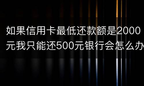 如果信用卡最低还款额是2000元我只能还500元银行会怎么办