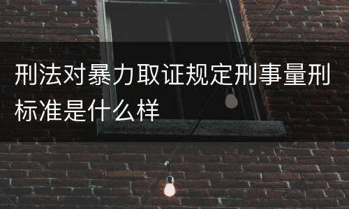 刑法对暴力取证规定刑事量刑标准是什么样
