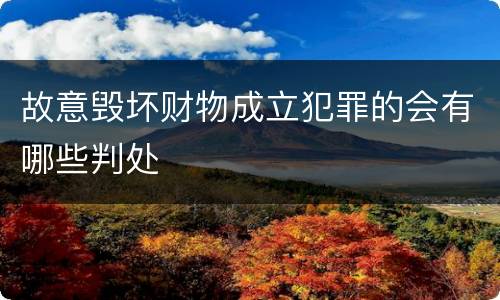 故意毁坏财物成立犯罪的会有哪些判处