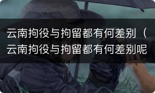 云南拘役与拘留都有何差别（云南拘役与拘留都有何差别呢）