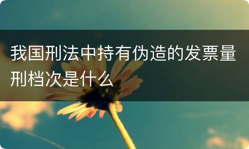 我国刑法中持有伪造的发票量刑档次是什么